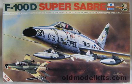 ESCI 1/72 North American F-100A / F-100B / F-100C / F-100D Super Sabre - 481 TFS / 184 TFS Arkansas Air National Guard / French E.C. 4/11 Jura / Denmark (Danish) 730 Sq, 9022 plastic model kit